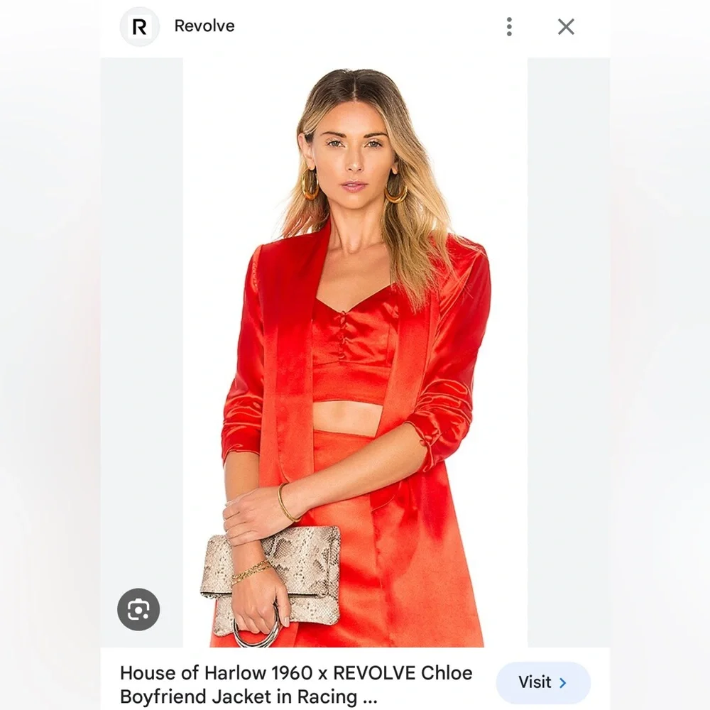 House of Harlow Red satin blazer jacket - Picture 4 of 5